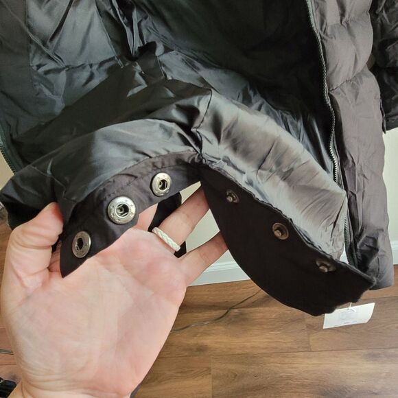 Puffer Coat Parka Hooded Jacket Womens XS Black Windproof CHERFLY - Picture 15 of 16